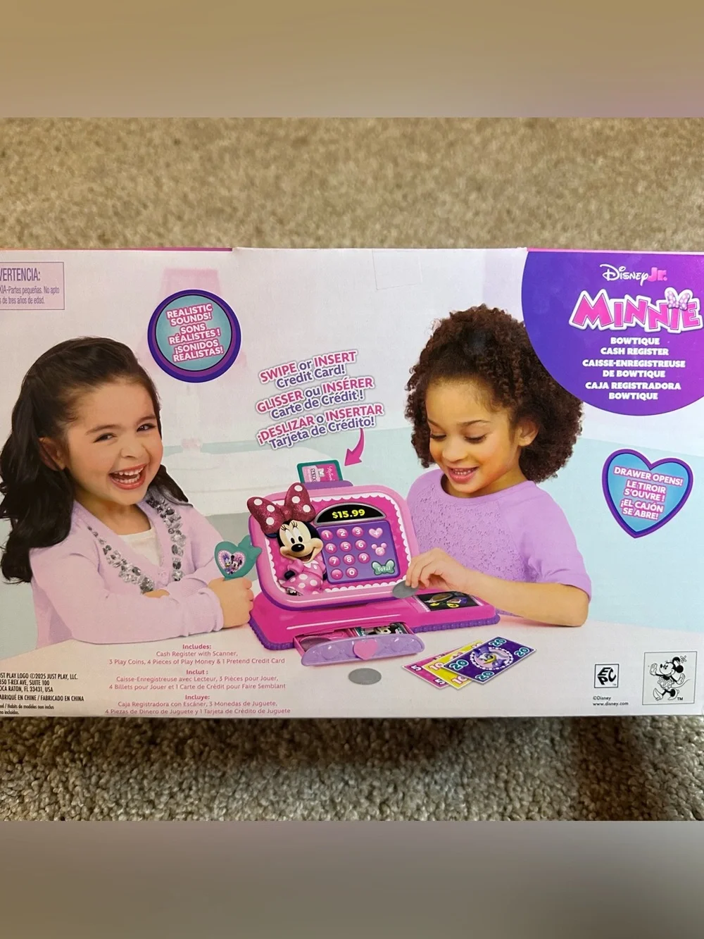 Disney Jr Minnie Bowtique Cash Register Play Set Pink With Sounds 10pcNEW IN BOX
